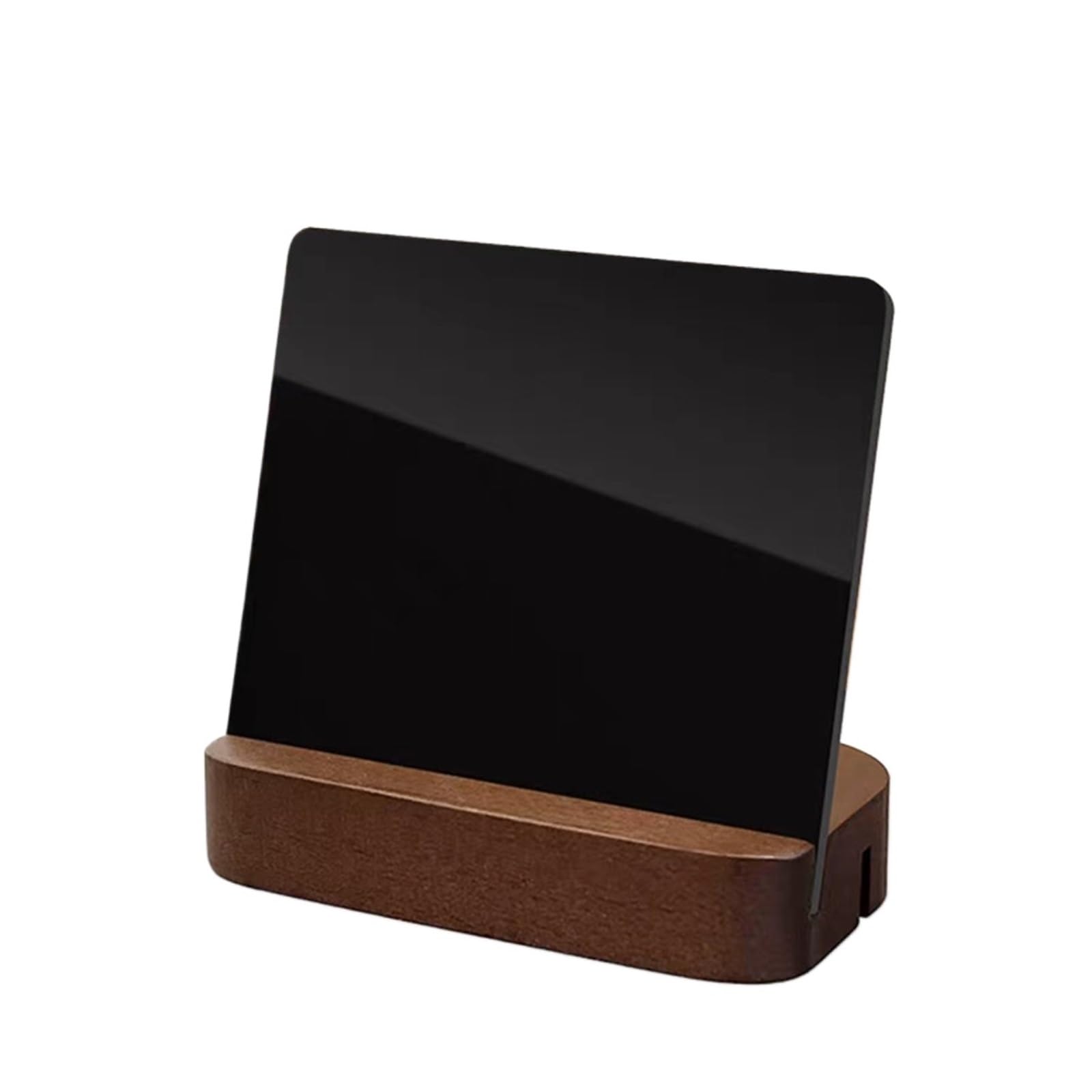 Zovloer 5pcs 100x85mm T / L Use Mini Message Blackboard Signs Stand Restaurant Wooden Base Price Label Advertising Chalkboard Stand(Walnut)