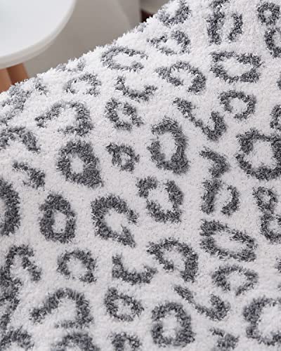 Panku Super Soft Leopard Throw Blanket, Cozy Warm Cheetah Fleece Blankets For Couch And Sofa, Knit Reversiable Luxury Fluffy Blanket Throw Light Grey 50X60 Inches #TOP7
