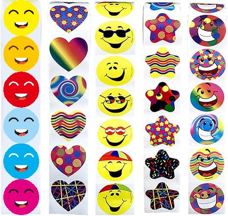 Sticker Roll 5 Rolls of Party Supplies Stickers for Kids Teachers 1000 Stickers