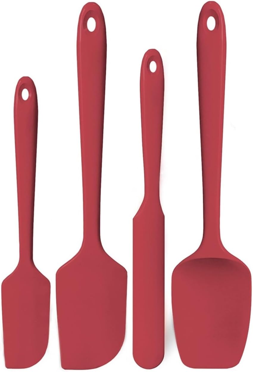 – Kitchen Silicone Spatula Set, High Heat Flex Scraper with Nonslip Handle for Cooking Mixing Baking Serving Stirri(Black)