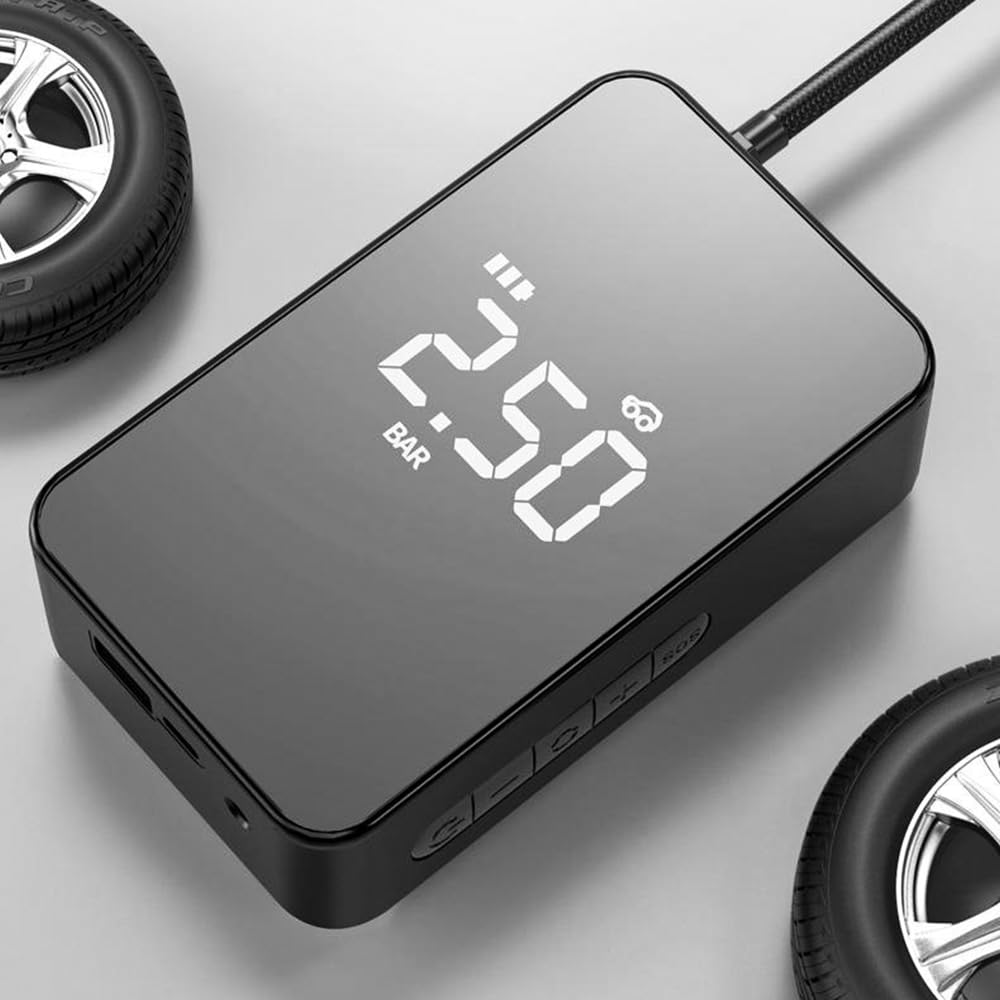 Pompe de gonflage de pneus 6000mAh, avec tuyaux gonflables de 40cm, avec écran LCD, pour Voiture, Moto, vélo