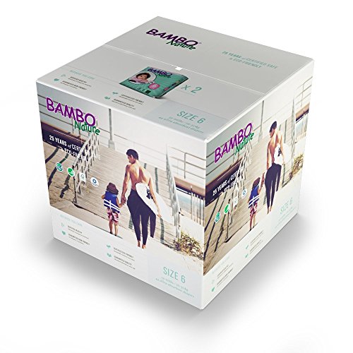 Bambo Nature Eco Friendly Baby Diapers Classic for Sensitive Skin, Size 6 , 22 Count, Pack of 2