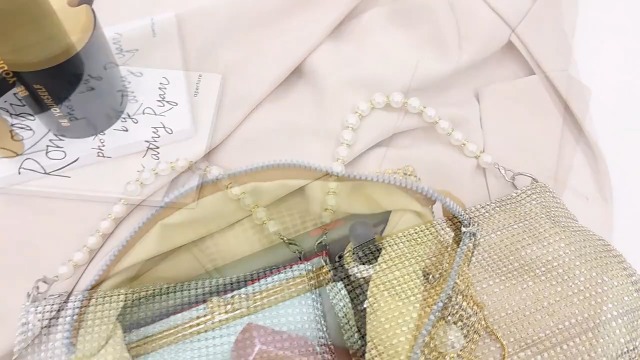 Pochette De Soirée Femme Paillettes Strass – Sac Bandoulière Chic En Cristaux Et Perles Pour Mariage, Cocktail & Fête