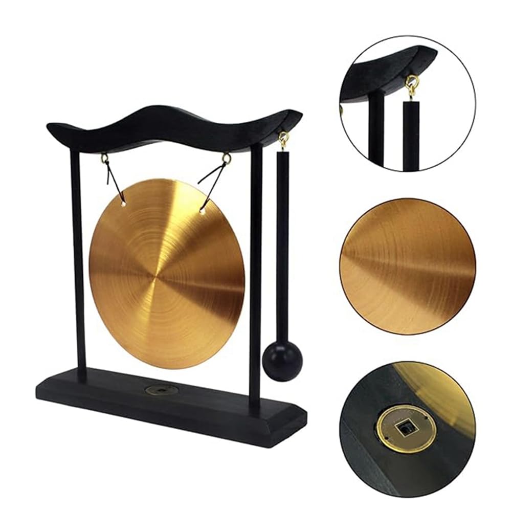 Mini mesa de gong, instrumento de percusión, platillo, gongs con mazo para decoración del hogar, regalo de inauguración de la casa, duradero