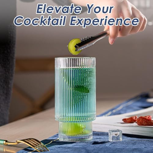 Image of Premium 350 ML Water & Juice Glasses Drinking Glasses,Highball Glasses,Tumblers for Water, Juice, Beer, Cocktail and Mixed Drinks (Set of 6) (Linning - A, 6 Count (Pack of 1))