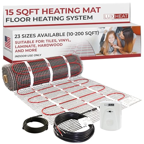LuxHeat 15sqft Floor Heating Mat Kit - 120v Heated Floor