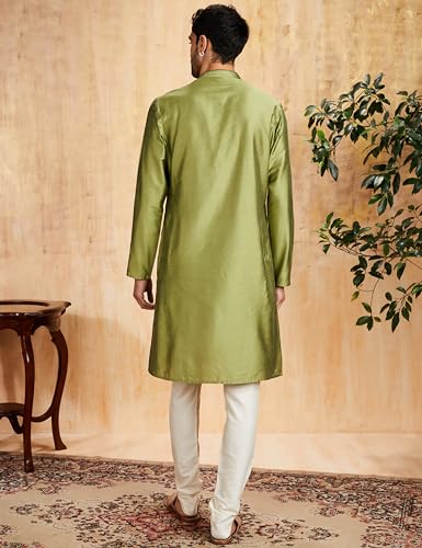 Image of Amazon Brand - Symbol mens Festive Long Kurta & Pyjama Set (2pcs)