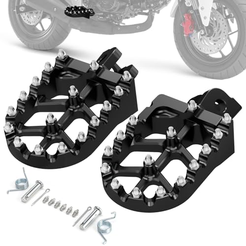 IUVWISN Motorcycle Foot Pegs MX Style CNC for GROM 125 2013-2025 Monkey 125 2020-2025 Grom Clone Footpegs Rest Pedal Compatible Fit for Dax 125 2025 Black