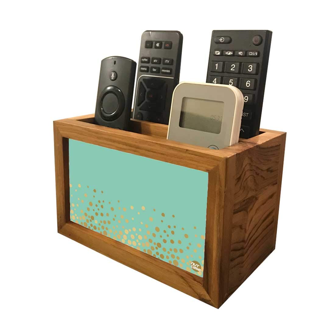 Nutcase Designer Teak Wood TV Remote Stand For Home Remote Holders Organizer Caddy for TV/AC Remotes Control -Multipurpose Desk Organiser-6�x4�x4� - MINT DESIGN 3