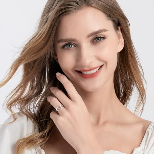 Infinity Promise Rings for Her 925 Sterling Silver Love Heart Engagement Rings for Women Anniversary Jewelry Gift Size 5-123