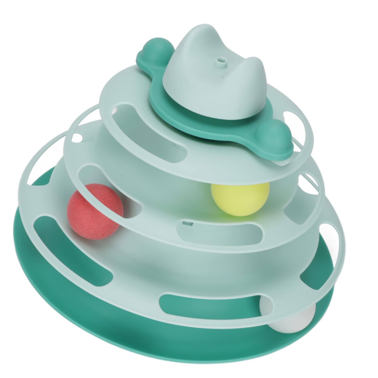 Cat Turntable, 4 Levels Interactive Detachable Easy Keep Safe Truck for Cats, Pet Toys (Blue)