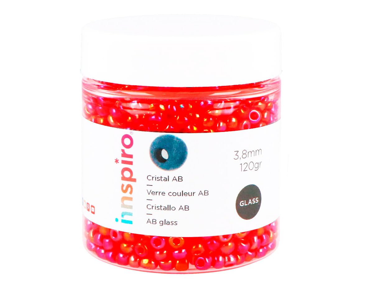 INNSPIRO Round Glass Rock Aurora boreale red 3.8mm 6/0 120g