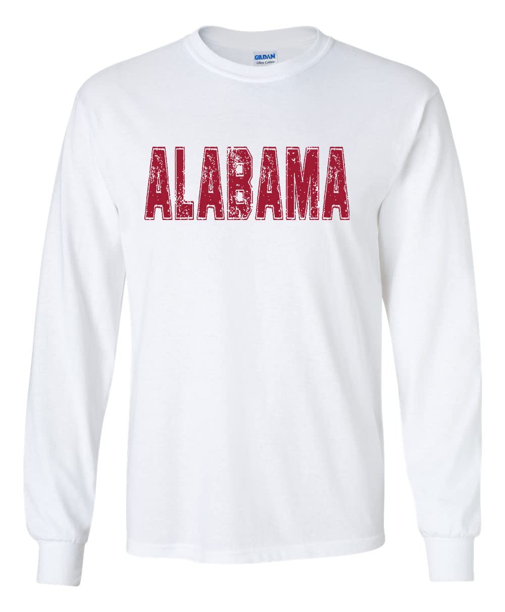 State Tshirt Football Team Color Distressed Football State Name Mens Long Sleeve T-Shirt Graphic Tee