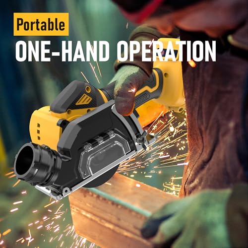 Cordless Cut Off Tool Compatible With DeWalt 20V MAX Battery(NO Battery) 3\" Brushless Mini Circular Saw with Blades,19000RPM,Removable Dust Cover for Metal/Wood/Tile/Plastic