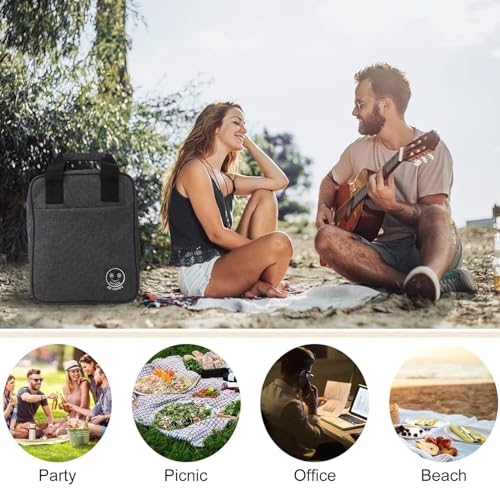 Image of HYLOL Women and Kids Portable and Reusable Insulated Cotton Thermal Cooler Lunch /Tiffin /Storage Bag for Office Women, College, and School (Grey 01), 5 L