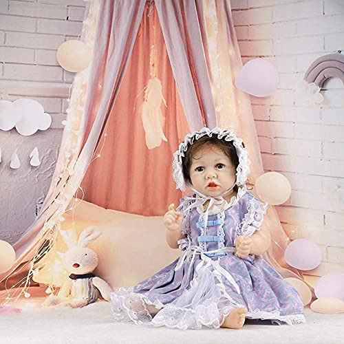 MWKL 58cm Reborn Puppe Lebensechte Realistische Badebar Niedliche Vollsilikon Körper Wiedergeburtspuppe 22 Zoll Reborn… – Bild 7