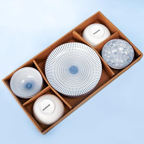 OLWICK 6-Piece Japanese Style Ceramic Dinner 6PCS BOWL&PLATE - RANDOM - Image 3