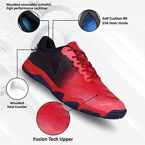 Image of Nivia Verdict 2.0 Badminton Shoe for Men, Breathable Mesh with TPU Fusion Technology Upper, Non-Marking Sole, Ideal for Badminton, Volleyball, Squash, and Table Tennis