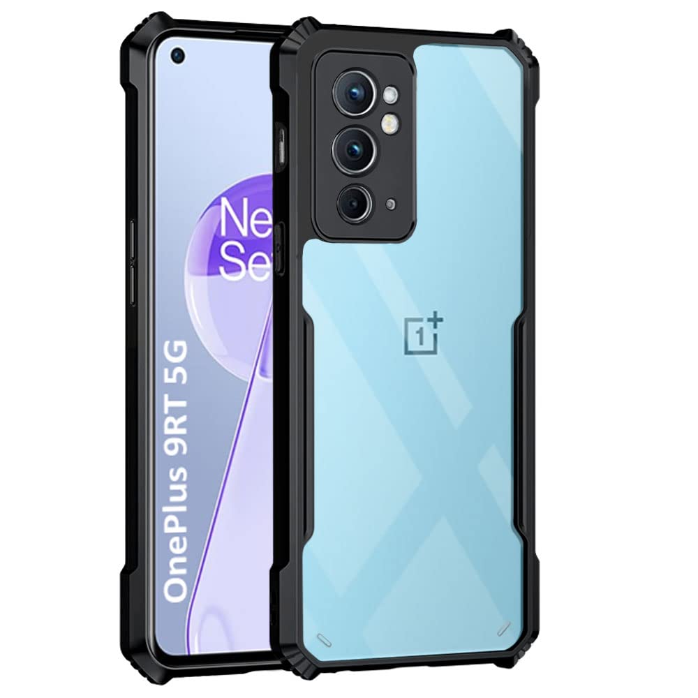 WOW IMAGINE Shockproof Crystal Clear OnePlus 9RT 5G Back Cover Case | 360 Degree Protection | Transparent Mobile Back Cover Case for 1+ OnePlus 9RT 5G | Hybrid PC + TPU - Black Bumper (B09Q68CJTC) Amazon Price History, Amazon Price Tracker