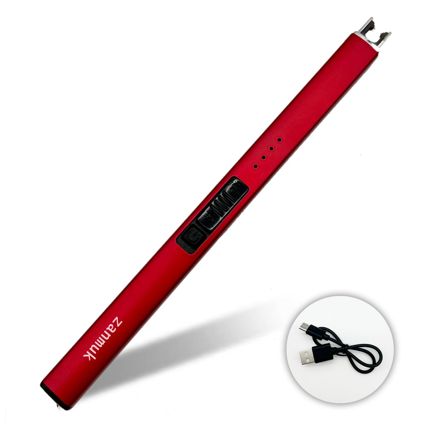 Zanmuk Candle Lighter Electric Lighters - USB Rechargeable Plasma Arc Lighters for Candle (Red)