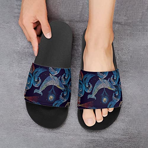 Pantoufles de douche baleines Lurnise anti-glisse pour pieds fatigués - 6