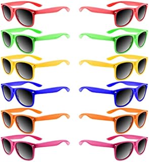 MIAHART Kids Sunglasses Bulk Neon Colors Party Glasses Favors for Boys and Girls Summer Beach Pool Party Birthday Party Stuffers, 6 Colors