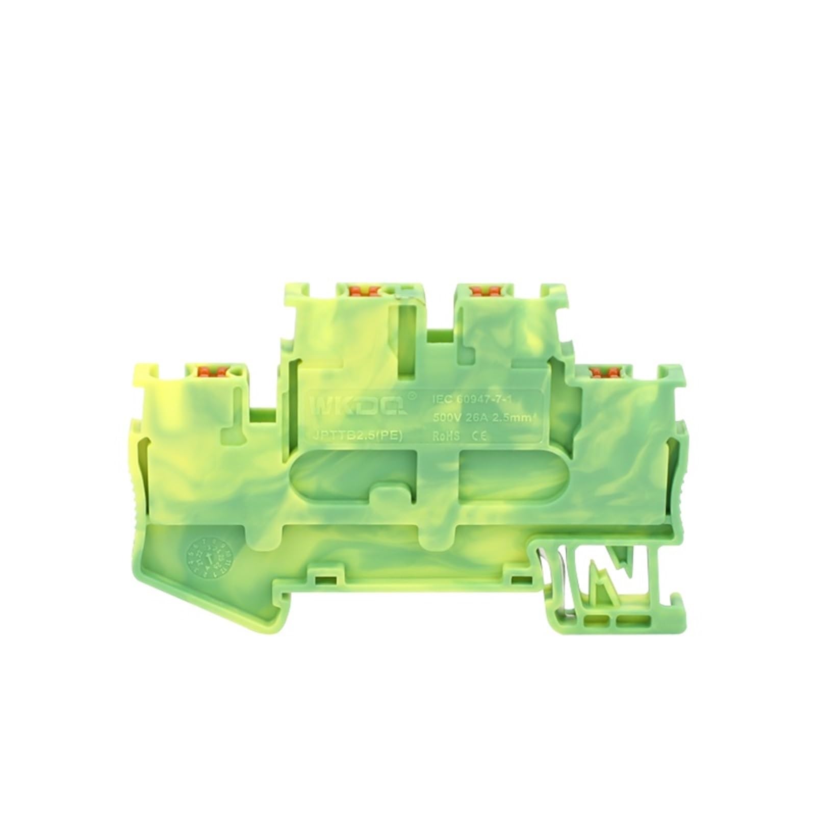 Morsettiera di terra a doppio livello PTTB 2.5-PE per guida DIN da 2,5 mm², cavo di terra a due strati, 5/10 unità(10 Pcs)