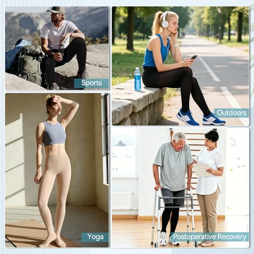 Image of Compression Pantyhose for Women and Men, Closed Toe Medical Compression Stockings, 20-30 mmHg Graduated Compression Pantyhose