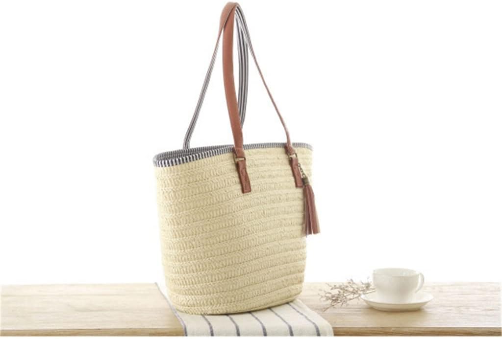 Large Handbags Women Woven Shoulder Bag Beach Travel Bags Big Casual Tassel Pendant