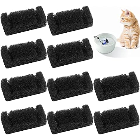 10 Pieces Cat Water Fountain Foam Filters,Sponge Filter for Cat Fountain Replacement Pet Drinking Fountain Sponge Filter for 85oz/2.5L Automatic Drinking Water Dispenser Cover