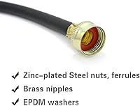 Vista 4 de Conector de manguera mezcladora en Y para lavadora de goma, accesorios de 3/4", longitud de 1 pie (12")