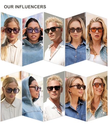 SOJOS Retro Square Polarized Sunglasses, 70s 80s Classic SJ2345