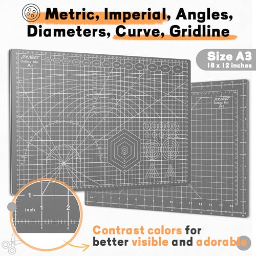 image for Idemeet Premium Self Healing Cutting Mat 18'' x 12'', A3 Non-slip Sewi