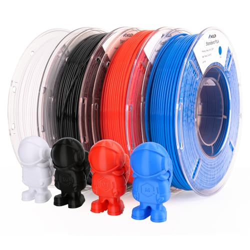 AMOLEN PLA 3D Printing Filament Bundle 1.75mm, Black White