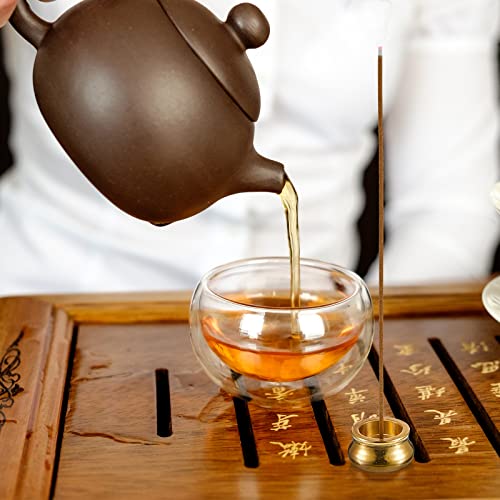 Suclain 6 Pcs Incense Burner Holder Mini Incense Cone Stick Burner Brass Incense Holder For Sticks Gold Chinese Incense Burner Metal Ash Catcher For Indoor Outdoor Home Decoration thumb #5