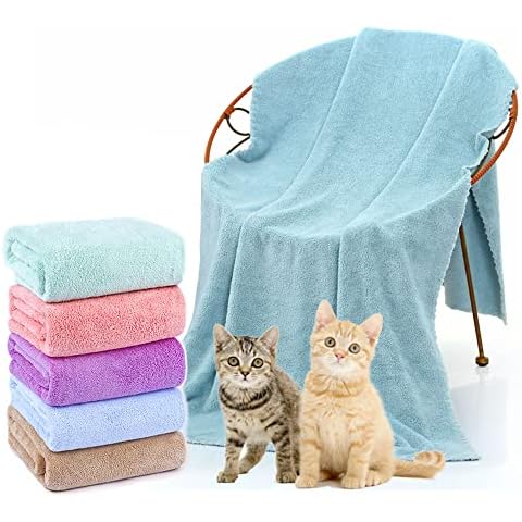 PODOO 5 Pcs of Guinea Pig Fleece Cage Liners, Guinea Pig Blankets Washable, Absorbent Reusable Small Animal Sleepping Mat Pad Cover 11 x 11 Inch (55.1x27.6 Inch) Cover