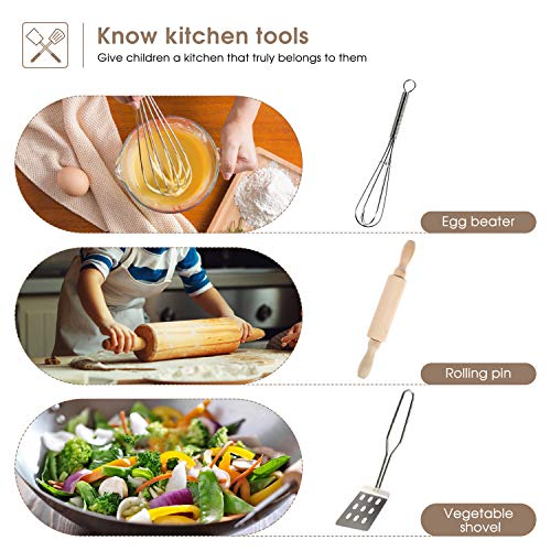 image for GEYIIE Kids Kitchen Playset, Pretend Play Kitchen Accessories Toys, Co