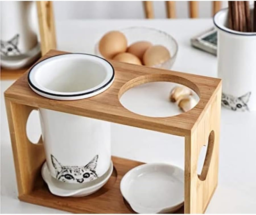 Chopstick holder, stylish, chopstick drainer, chopsticks, fork, drainer, kitchen chopstick holder, tool holder, kitchen, cutlery, stand, chopstick storage tube, kitchen supplies, ceramic, natural woo