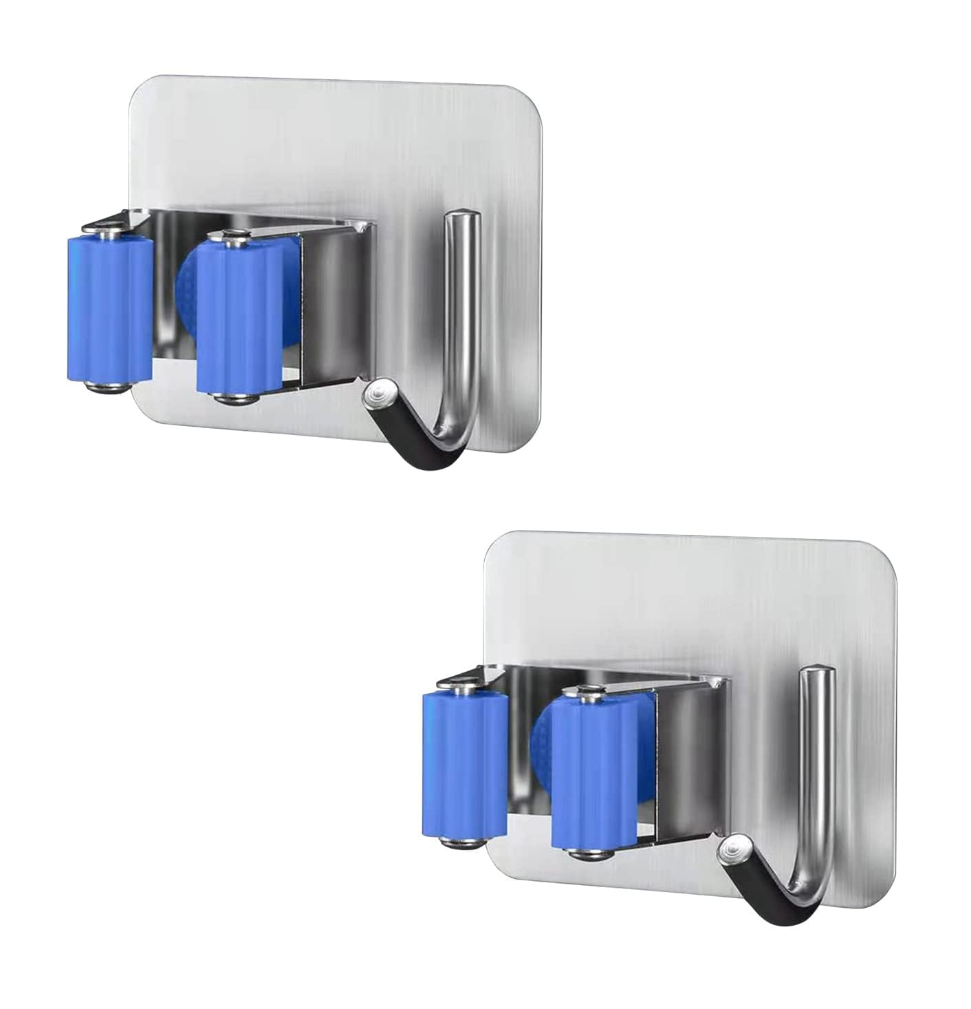 JIALTO 2 Pcs Stainless Steel Broom Holder With Hook - Wall-Mounted Adhesive Storage for Brooms, Mops, and More in Home and Kitchen Organization Mop Handles (B0CMV1DY57) Amazon Price History, Amazon Price Tracker