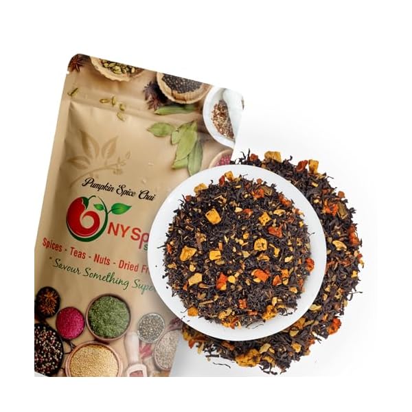 NY Spice Shop Pumpkin Spice Chai – 1 Pound Black Loose Leaf Tea Blend Spiced and Bold Taste Premium Black Tea with Cardamom and Cinnamon