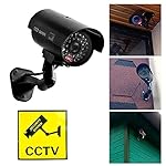 4-Packs-Fake-Security-Camera-with-No-Trespassing-Signs-Smile-Youre-On-Camera-Warning-Signs-and-Screws-Dummy-Cameras-with-Realistic-LED-Red-Flashing-Light-for-Outdoor-Yard-Indoor-Use-Set-Of-8