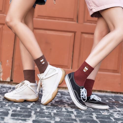 Image of Eurzom 10 Pairs Socks Womens Crew Elastic Ankle Length Cotton Socks Aesthetic Cute Lightweight Low Cut Gifts for Women