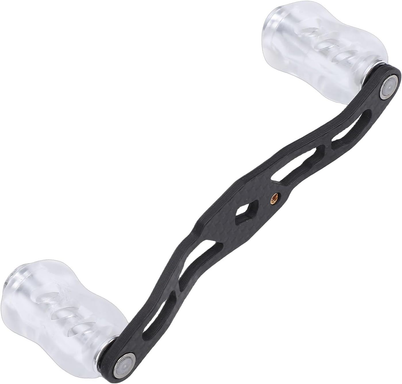 Carbons Fiber Fishing Reel Handle, 95mm Double Handle with High Toughness Acrylic Grip, Fishing Reel Replacement Parts for Baitcasting Replacement and Upgrade