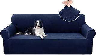 10 Blue and Silver Living Room Ideas for Cool Elegant Contrast 6 U-NICE HOME Velvet Sofa Covers Stretch Couch Covers for 3 Cushion Couch ...