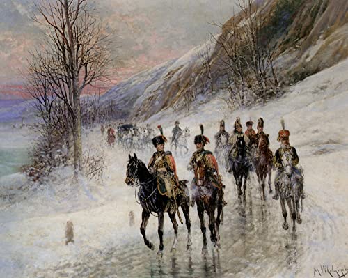 Toile murale de Jan Von Chelminski la retraite de Moscou, impression d'art élégante 60x90cm
