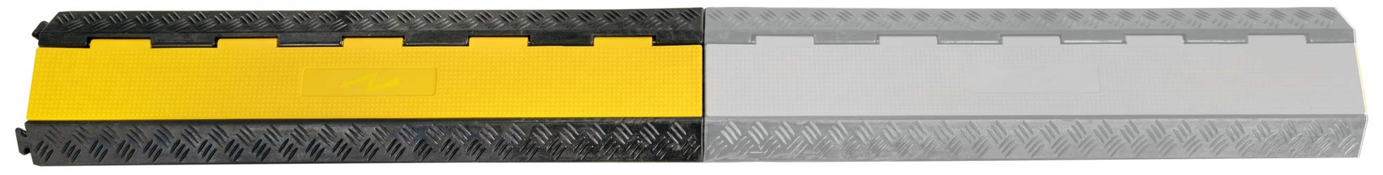 Pronomic Protector 2-100L V3 Kabelbrücke 2-Kanal mit V-Steckverbindung - 100 x 25 x 5 cm - Kabelkanal aus Kunststoff für Veranstaltungen - Kabel Überfahrschutz für Boden - Schwarz/Gelb
