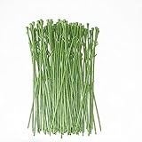 Surakey 100Pcs Floral Wire Stem Plastic Artificial Rose Flower Floral Green Stem Wire DIY Craft Bouquet Making Floral Arrangement Tools Artificial Bouquets Green Stem Making Decor
