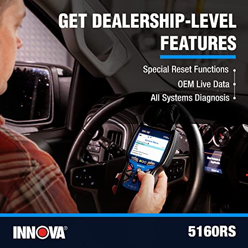 Innova 5160Rs, Obd2 Bidirectional Scan Tool, Oe-Level All System Diagnostics, Reset Oil Light/Battery/Epb/Sas/Dpf, Mechanic Recommended Fixes & Parts, Tsbs, 1Yr Warranty, Free Lifetime Updates #TOP2