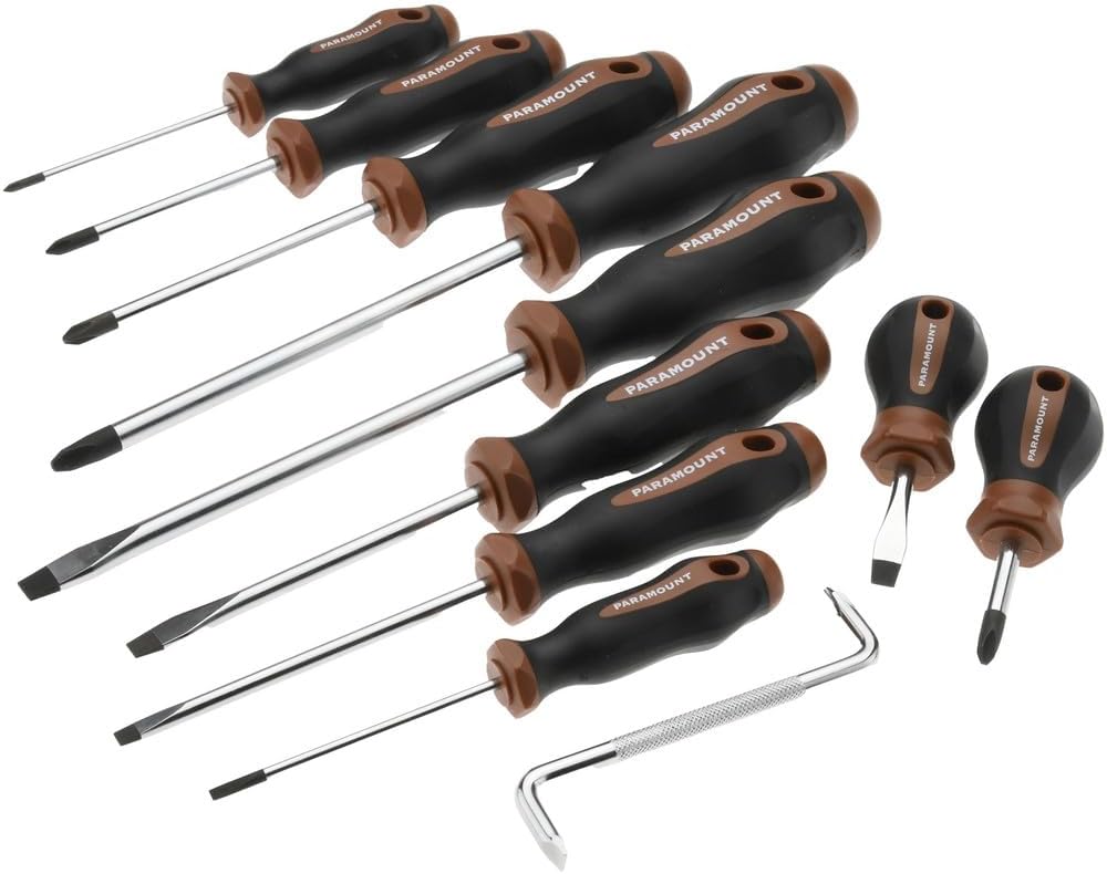Paramount 11-Piece Ergonomic Screwdriver Set: Cabinet, Offset, Phillips & Slotted
