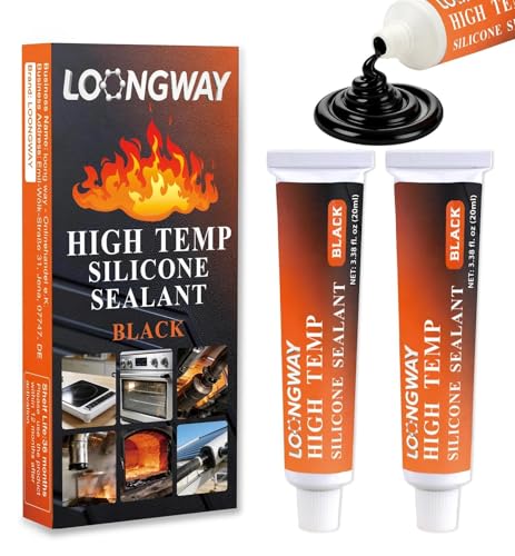Loongway Black Silicone Sealant 20ml X 2Pack Suitable for Moisture-Proof Sealing in Mechanical Components Domestic Appliances Electric Heating Systems and Solar Accessories